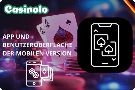 Screenshot der CasinoLo App mit Hauptmenü und Spielebibliothek auf einem Smartphone