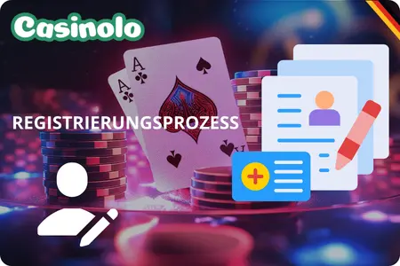 Registrierungsformular von CasinoLo Casino im Browser mit ausgefüllten Kontodaten und aktivem Bestätigungsbutton