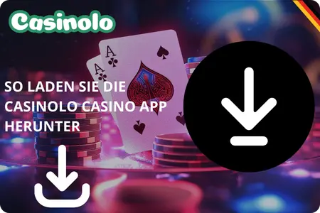 Download-Seite der CasinoLo Casino App auf der offiziellen Website mit Download-Button für Android und iOS
